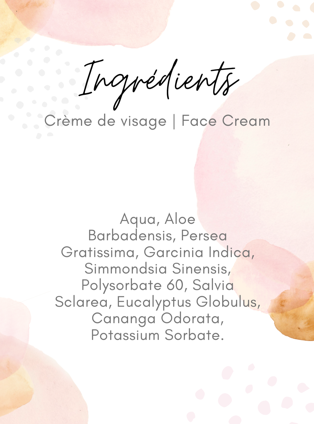 ingrédients crème du visage éclat MÜ jojoba avocat eucalyptus peau sensible peau  normale peau grasse